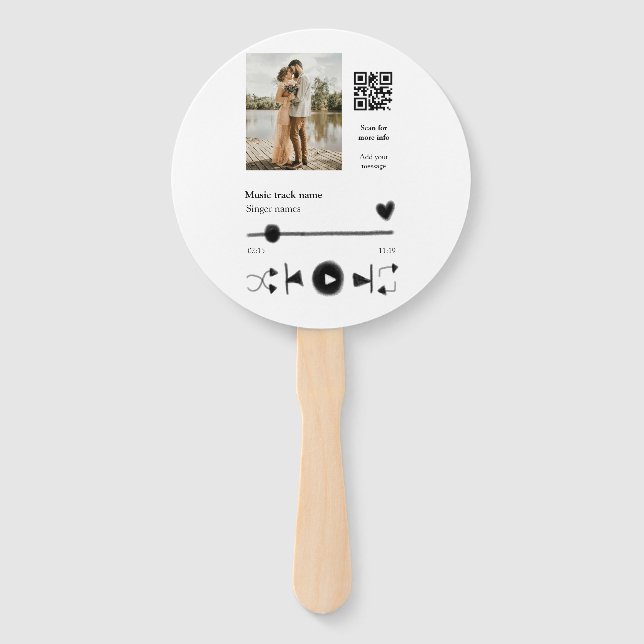 Musikplayer personalisiertes Paar Liebe q r Code t Fächer (Vorderseite)
