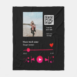 Musikplayer personalisiertes Paar Liebe q r Code t Fleecedecke