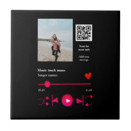 Musikplayer personalisiertes Paar Liebe q r Code t Fliese