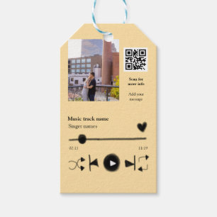 Musikplayer personalisiertes Paar Liebe Q R Code T Geschenkanhänger