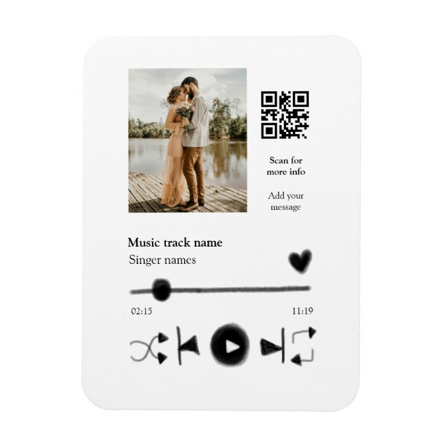 Musikplayer personalisiertes Paar Liebe q r Code t Magnet (Vertikal)