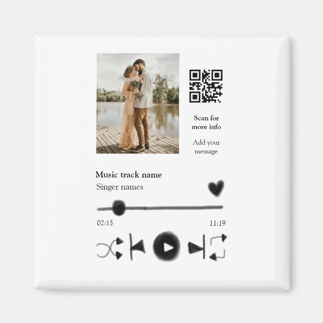 Musikplayer personalisiertes Paar Liebe q r Code t Magnet (Vorne)