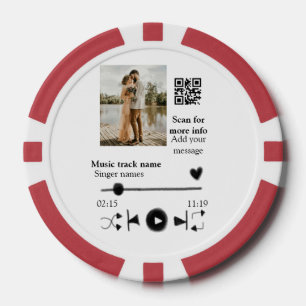 Musikplayer personalisiertes Paar Liebe q r Code t Pokerchips