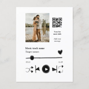 Musikplayer personalisiertes Paar Liebe q r Code t Postkarte