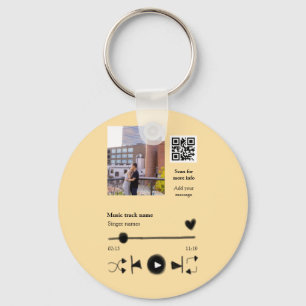 Musikplayer personalisiertes Paar Liebe Q R Code T Schlüsselanhänger