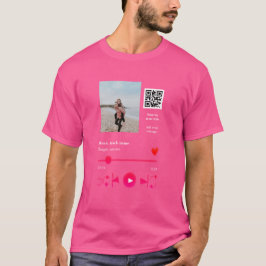 Musikplayer personalisiertes Paar Liebe q r Code t T-Shirt