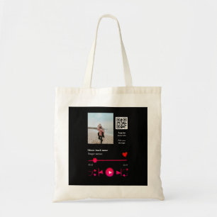 Musikplayer personalisiertes Paar Liebe q r Code t Tragetasche