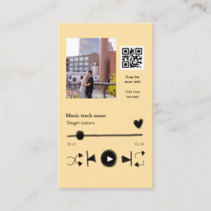Musikplayer personalisiertes Paar Liebe Q R Code T Visitenkarte