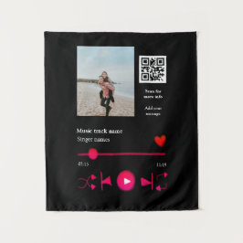 Musikplayer personalisiertes Paar Liebe q r Code t Wandteppich