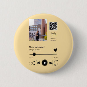 Musikplayer personalisiertes Paar Liebe QR-Code Te Button