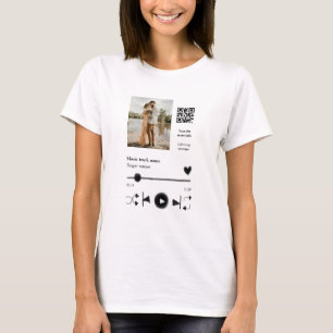 Musikplayer personalisiertes Paar Liebe QR-Code Te T-Shirt