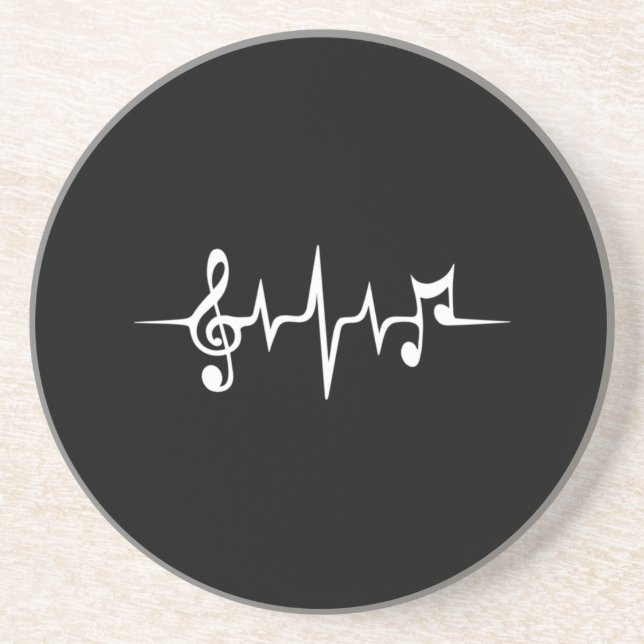 Musikpuls-Notizen Clef-Frequenzklang Getränkeuntersetzer (Vorne)