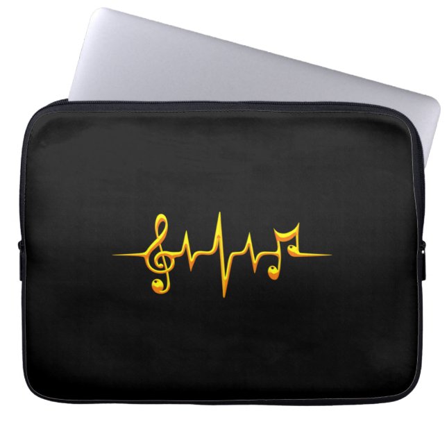 Musikpuls-Notizen Clef-Frequenzklang Laptopschutzhülle (Vorderseite)