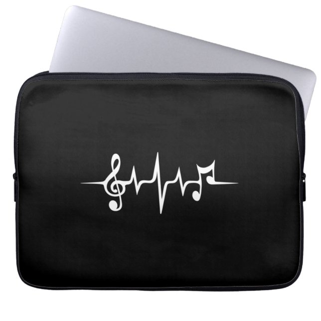 Musikpuls-Notizen Clef-Frequenzklang Laptopschutzhülle (Vorderseite)