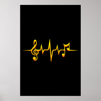 Musikpuls-Notizen Clef-Frequenzklang Poster