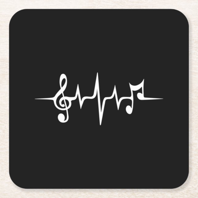 Musikpuls-Notizen Clef-Frequenzklang Rechteckiger Pappuntersetzer (Vorderseite)