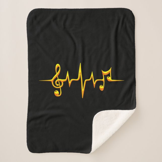 Musikpuls-Notizen Clef-Frequenzklang Sherpadecke (Vorderseite)