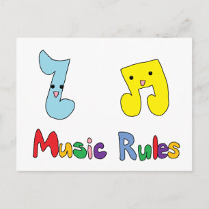 Musikregeln Niedliche Musiknoten Postkarte