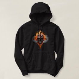 Musikrock & Roll-Flaming-Skull-Rocker Hoodie