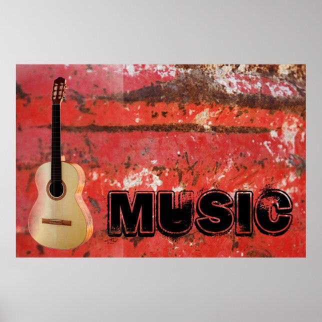 Musikrockgitarre-Rock-Jazz-Poster Poster (Vorne)