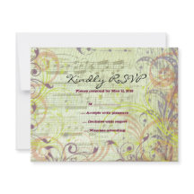 MUSIKROTE POPPY-Bat Mitzvah-Antwortkarte