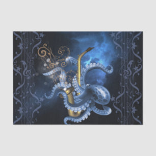 Musiksaxophon mit Oktopus Seidenpapier