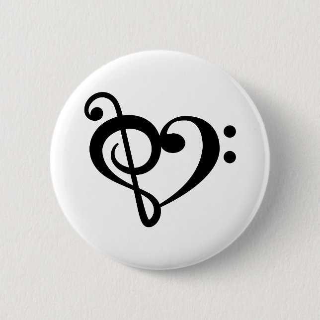 Musikschlüssel Liebe Herz Button (Vorderseite)