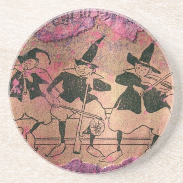 Musikspieler - Mixed Media Sandstein Untersetzer (Vorne)