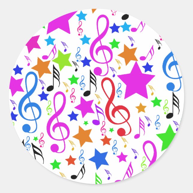 Musiksticker Runder Aufkleber (Vorderseite)