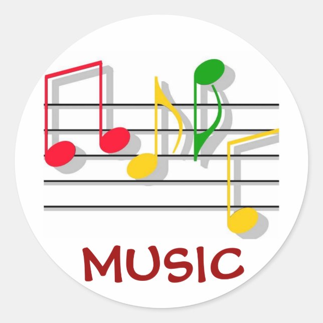 Musiksticker Runder Aufkleber (Vorderseite)