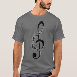 Musikstil in der Form eines schwarzen und weißen P T-Shirt