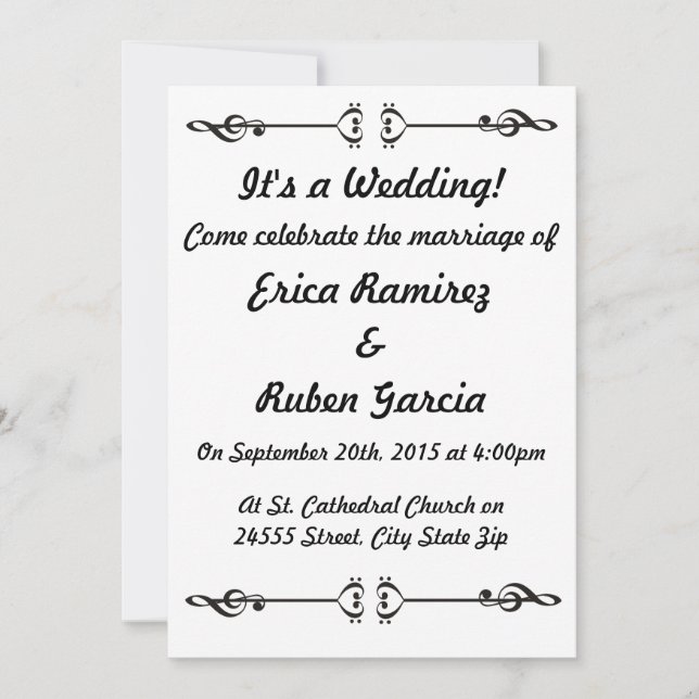 Musikstück Einladung (Vorderseite)