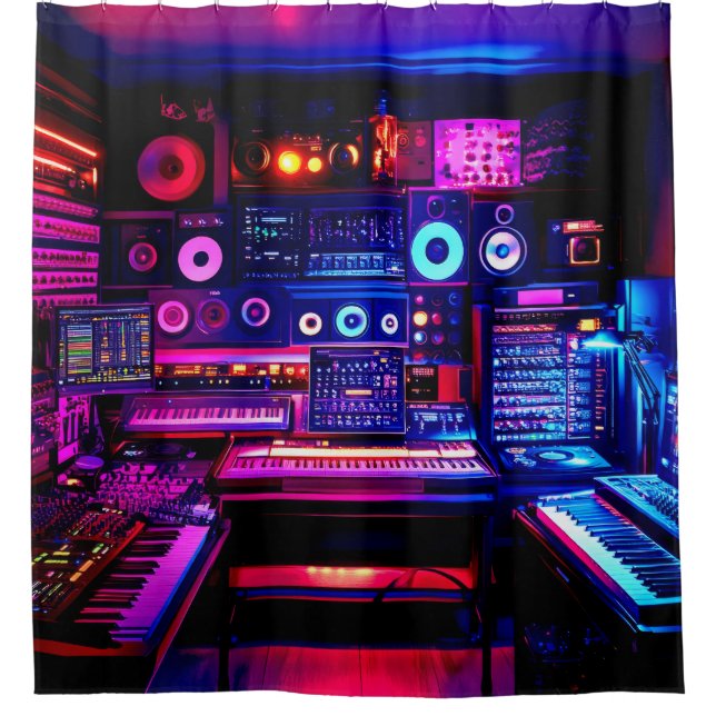 Musikstudio Duschvorhang (Vorderseite)