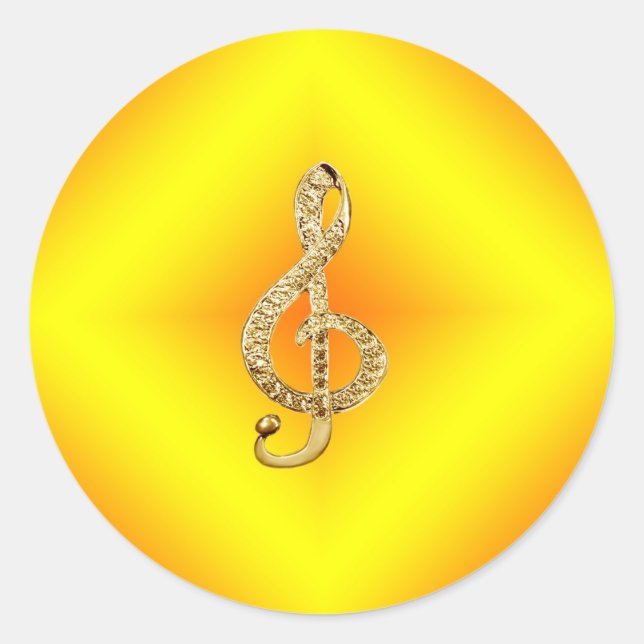 Musiksymbol G-clef Runder Aufkleber (Vorderseite)