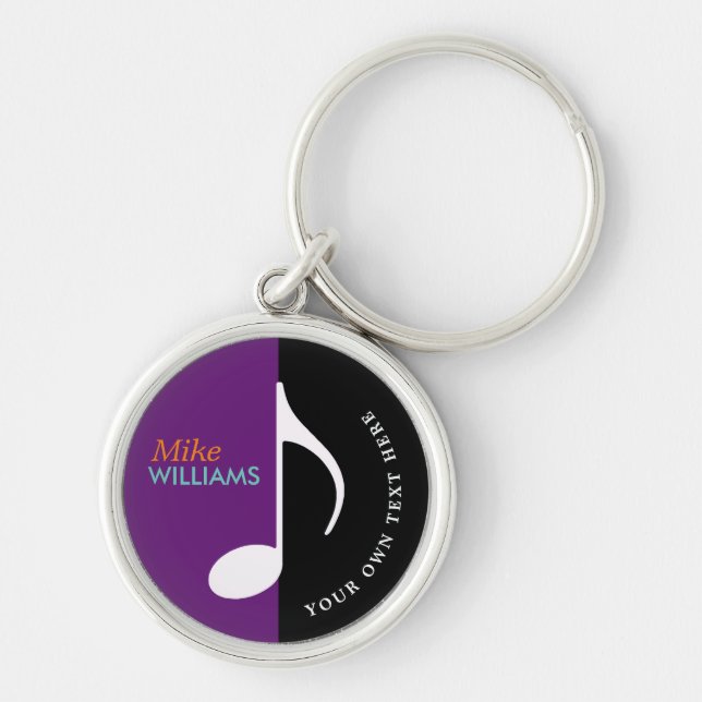 Musiksymbol im Schlüsselanhänger mit Namen (Vorne)