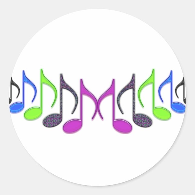 Musiksymbol "M" Runder Aufkleber (Vorderseite)