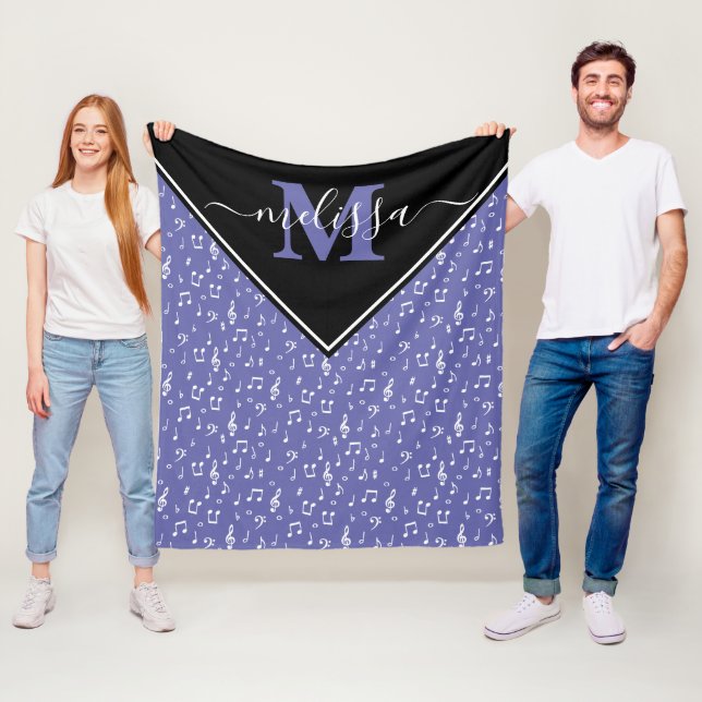 Musiksymbole personalisierte Fleece-Decke Fleecedecke (Beispiel)