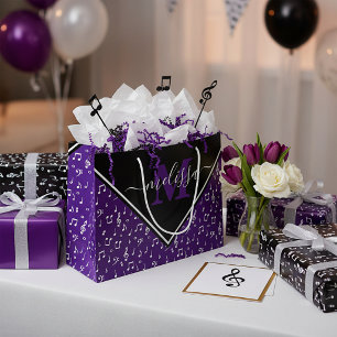 Musiksymbole personalisierte große Geschenktasche Geschenktüte
