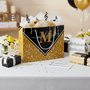Musiksymbole personalisierte große Geschenktasche Geschenktüte