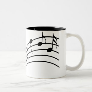 Musiksymbole Wavy Staffs Mattiertes Glas des Music Zweifarbige Tasse