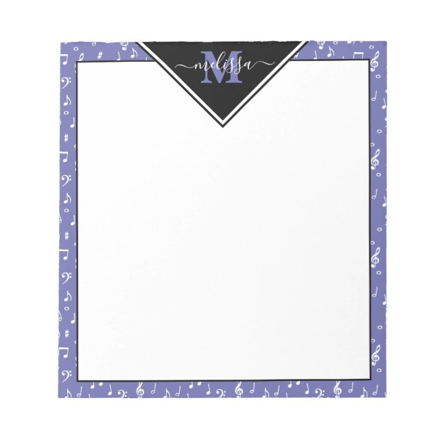 Musiksymbolen personalisiertes Notizblock (Vorderseite)
