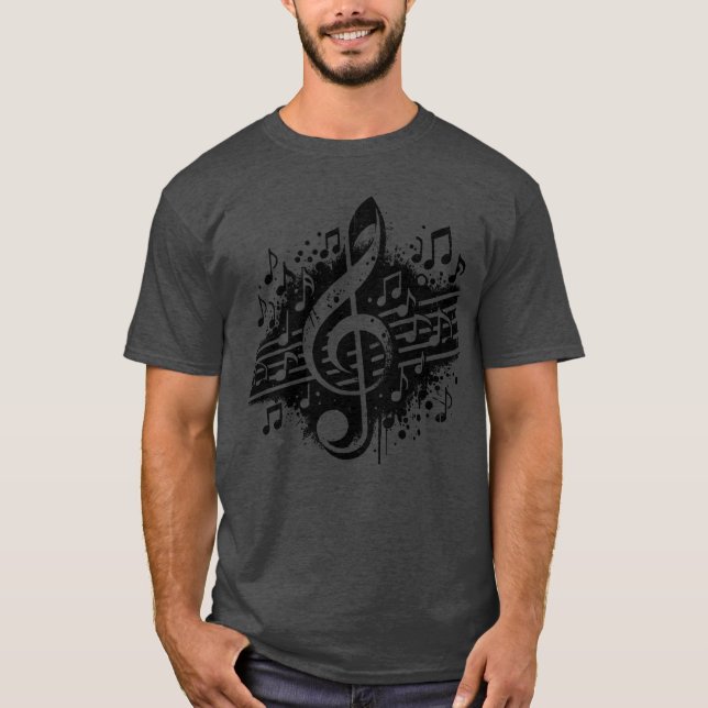 Musiktattoo mit Clef T-Shirt (Vorderseite)