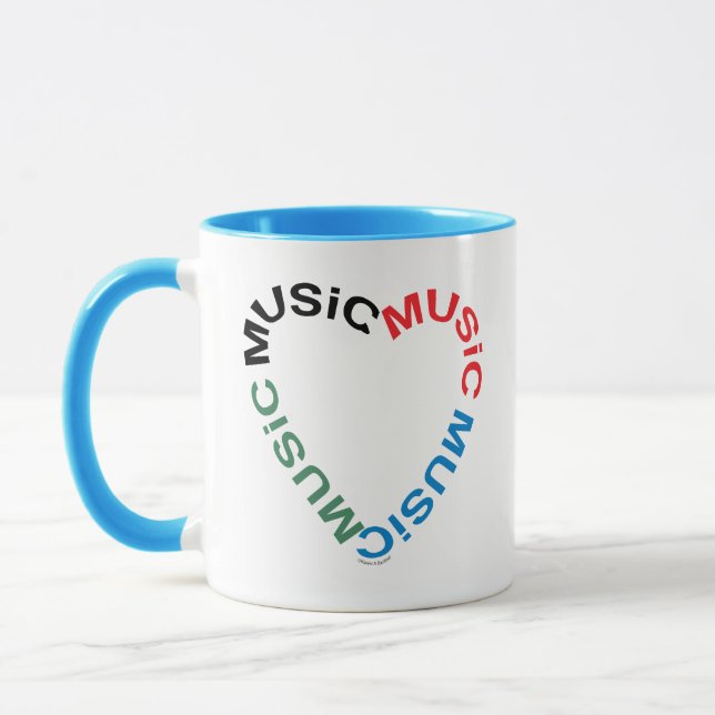 Musiktext-Herz Tasse (Links)
