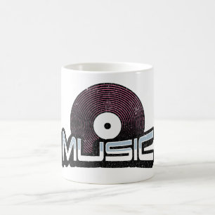 Musiktext mit Vinyl Record Kaffeetasse