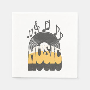 Musiktext mit Vinyl Record Serviette