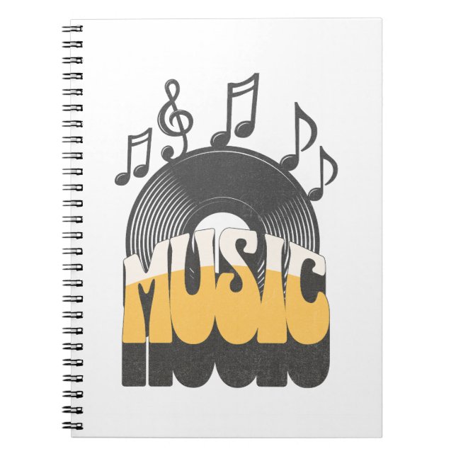 Musiktext mit Vinyl-Schallplatte Notizblock (Vorderseite)