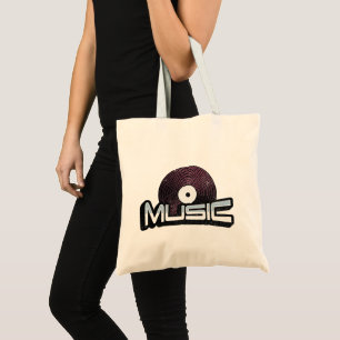Musiktext mit Vinyl-Schallplatte Tragetasche