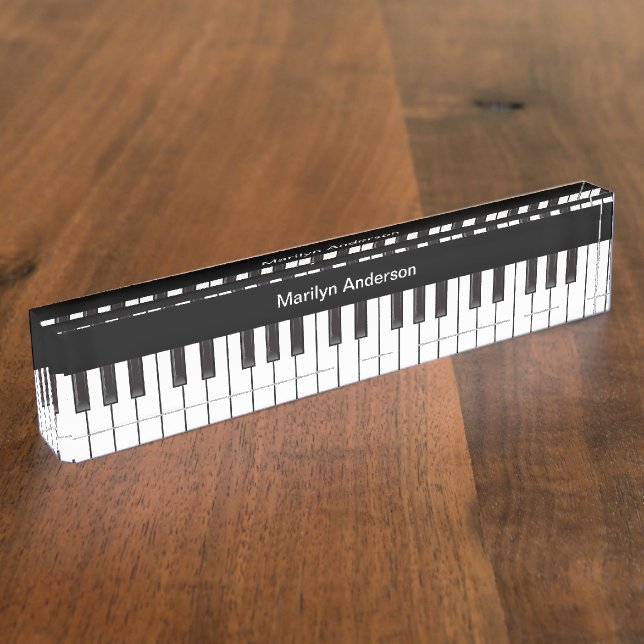 Musiktheater Piano Monogram Namensplakette (Seite)