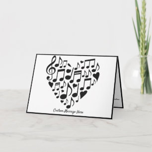 Musikthema Noten Herz Personalisiert Karte