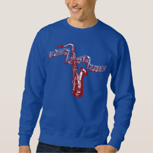 Musikthema Red Saxophon and notes - Sweatshirt